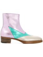 Walter Van Beirendonck Colour Block Ankle Boots - Multicolour