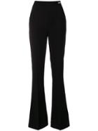 Elisabetta Franchi Flared High Waisted Trousers - Black