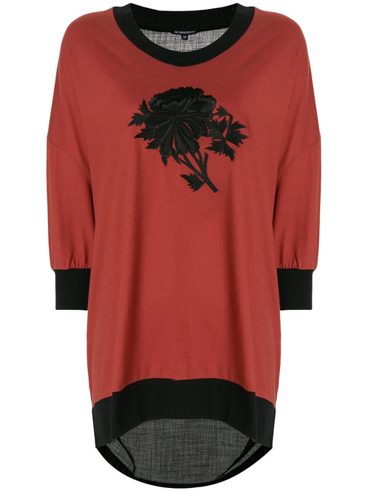 Ann Demeulemeester Sheer Back Embroidered Sweatshirt - Black
