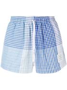 Thom Browne Fun-mix Check Cotton Rugby Short - Blue