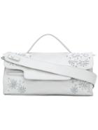 Zanellato Embroidered Flower Shoulder Bag - White