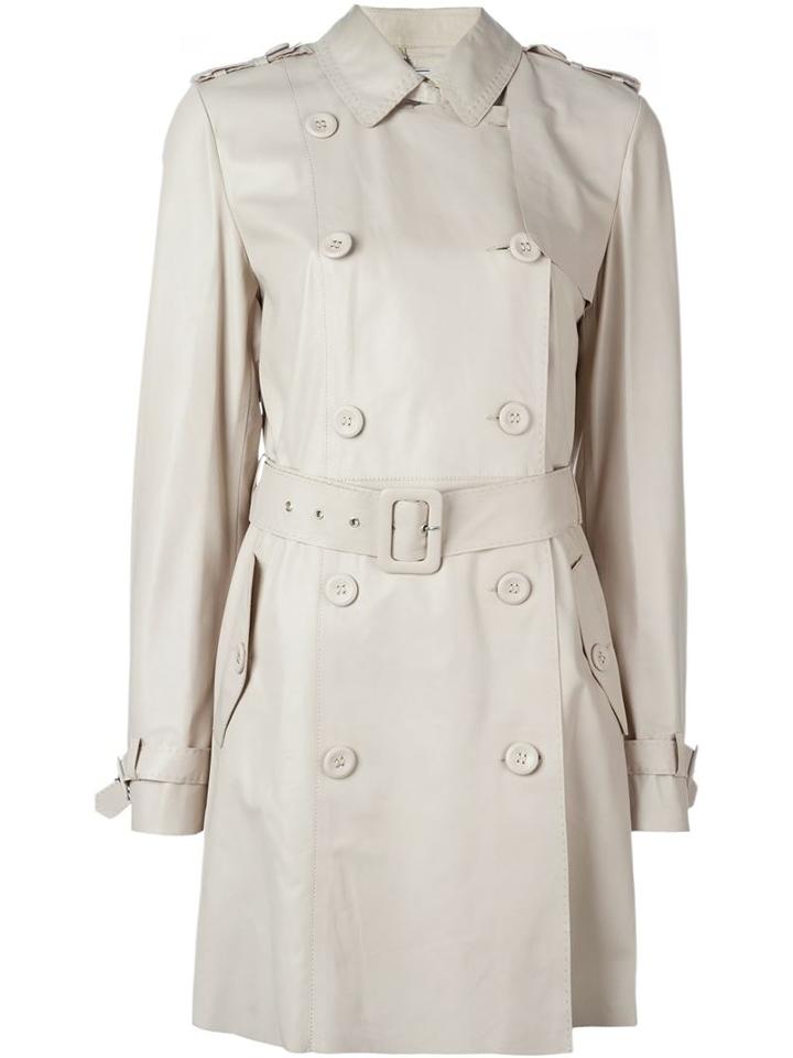 Desa Collection Double Breasted Trench Coat, Women's, Size: 42, Nude/neutrals, Leather