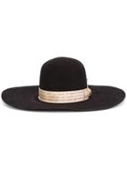 Nick Fouquet Contrast Strap Hat, Men's, Black, Wool Felt