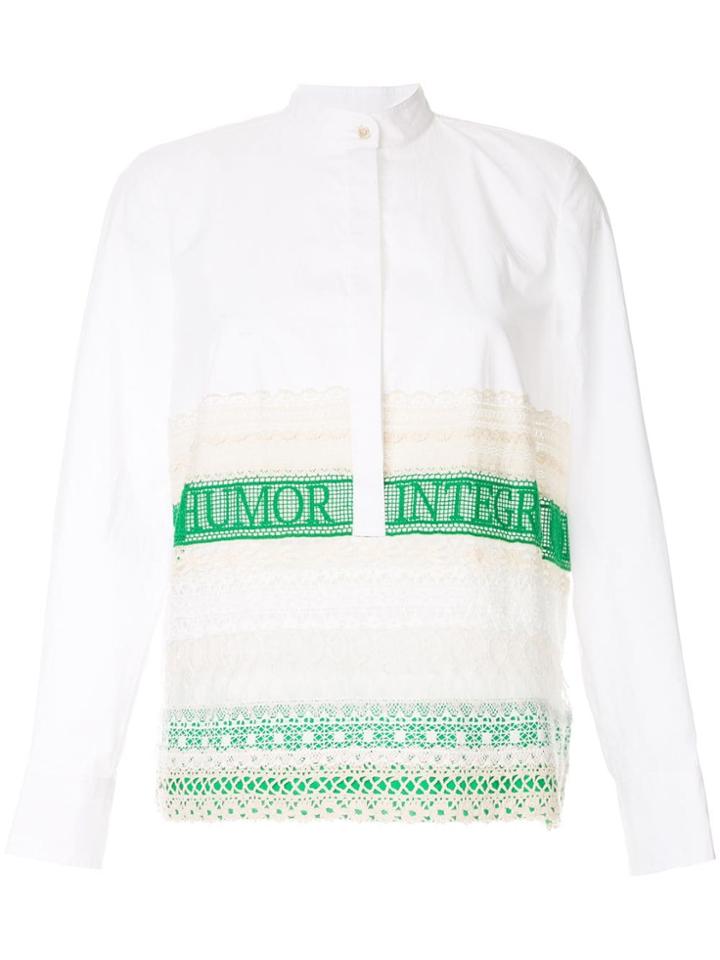 Tory Burch Lace Trim Shirt - White