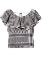 Cecilie Copenhagen - V-back Ruffle Top - Women - Cotton - 2, Nude/neutrals, Cotton