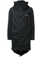 Nude Hooded Zipped Coat, Men's, Size: 2, Black, Cotton