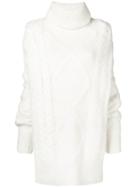 Maison Margiela Long Chunky Knit Sweater - White