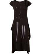 Uma Raquel Davidowicz Embroidered Asymmetric Dress, Women's, Size: 40, Black, Polyester/spandex/elastane