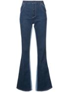 Sonia Rykiel Two Tone Bootcut Jeans - Blue