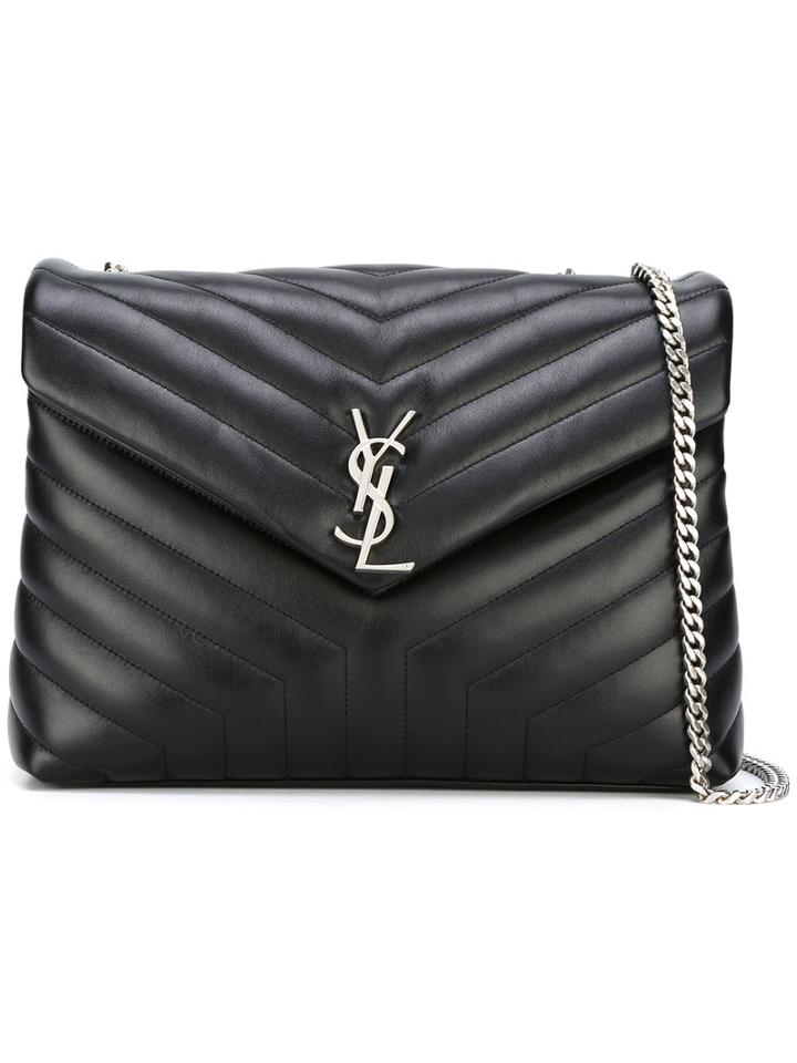Saint Laurent Medium Lou Lou Monogram Chain Bag, Women's, Black, Leather