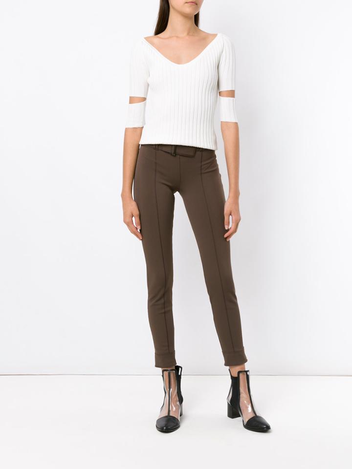 Gloria Coelho Cut Out Detail Knit Blouse - White