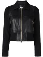 3.1 Phillip Lim Leather Sweater-jacket, Women's, Size: 2, Black, Lamb Skin/spandex/elastane/viscose/wool