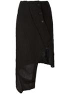 Lost & Found Rooms Buttoned Skirt, Women's, Size: Small, Black, Linen/flax
