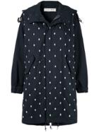 Tu Es Mon Trésor Bead Flower Embellished Parka - Black