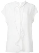 3.1 Phillip Lim Ruffled Placket Blouse, Women's, Size: 2, White, Silk