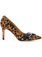 Veronica Beard Mel Fur Printed Pumps - Brown