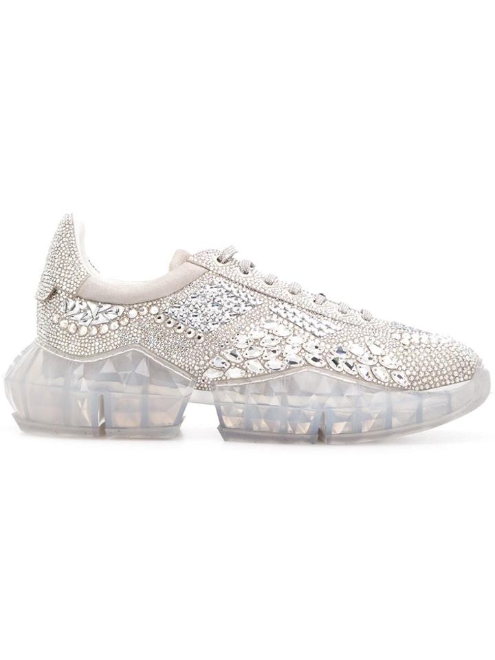 Jimmy Choo Diamond Chunky Sneakers - Silver