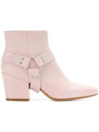 Buttero Adjustable Strap Ankle Boots - Pink & Purple