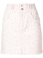 Current/elliott Leopard Print Denim Skirt - Pink