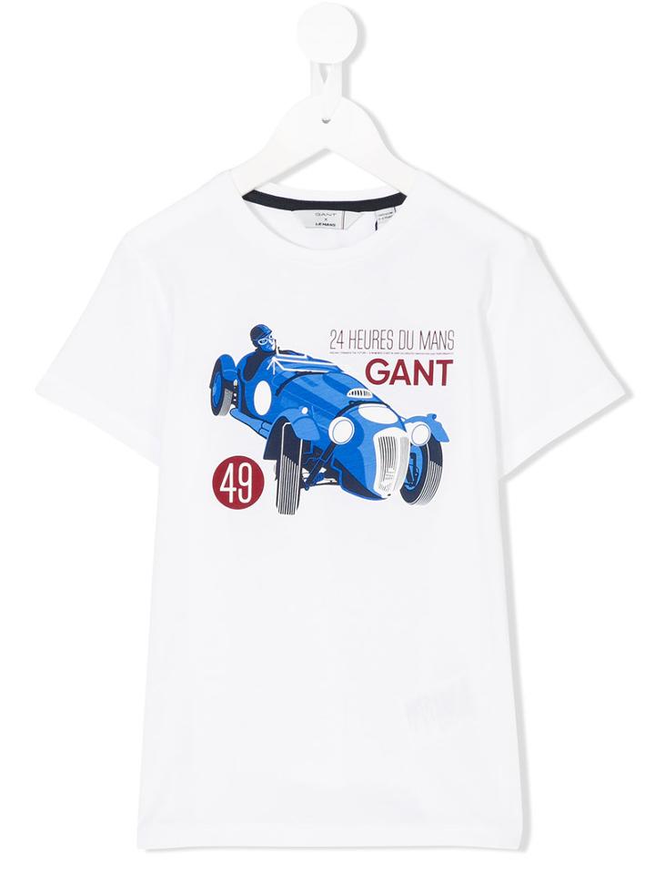Gant Kids - Car Print T-shirt - Kids - Cotton - 12 Yrs, White