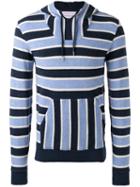 Orlebar Brown Striped Hooded Sweatshirt, Men's, Size: Medium, Blue, Cotton