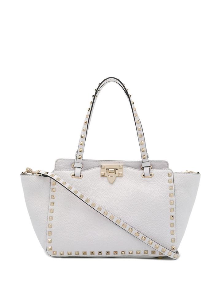 Valentino Rockstud Tote Bag - White