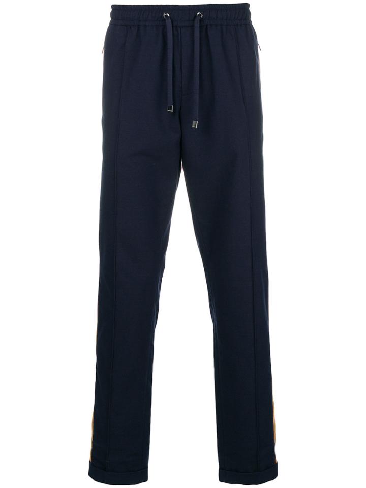 Dolce & Gabbana Contrast Panel Straight Trousers - Blue