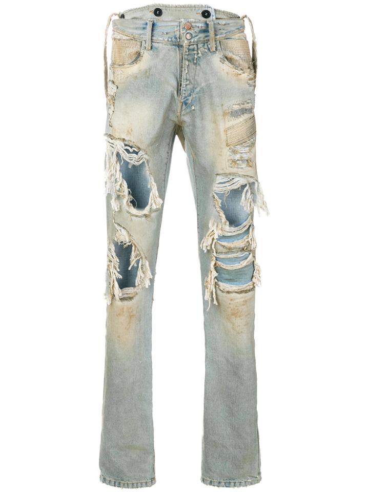 Faith Connexion Distressed Ripped Jeans - Blue
