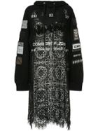Maison Mihara Yasuhiro Patch Detail Lace Hoody - Black
