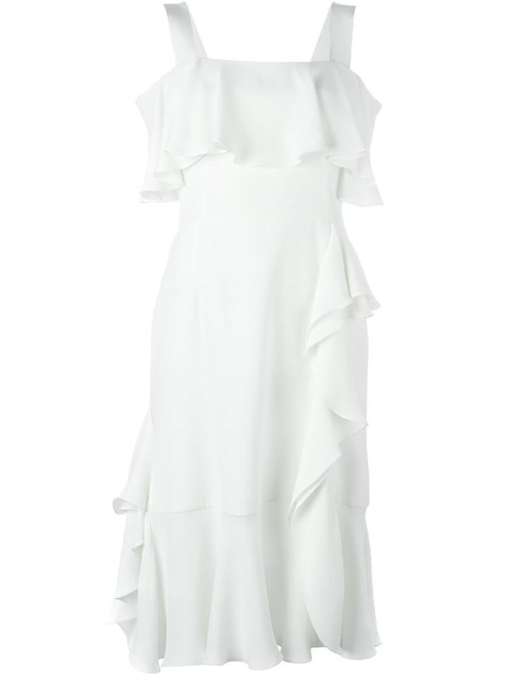 Alexander Mcqueen Frilled Open Shoulder Dress