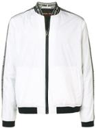 Michael Michael Kors Logo Stripe Bomber Jacket - White