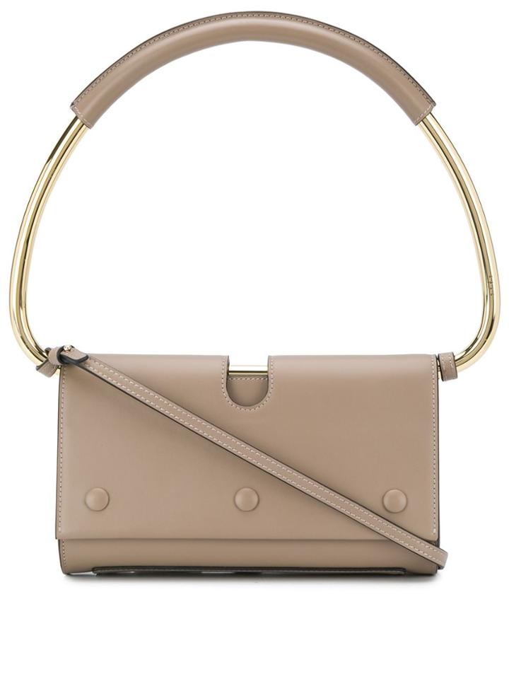 Stée Oversized Metal Handle Shoulder Bag - Neutrals
