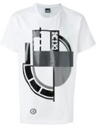 Ktz Geometric Print T-shirt, Men's, Size: Medium, White, Cotton