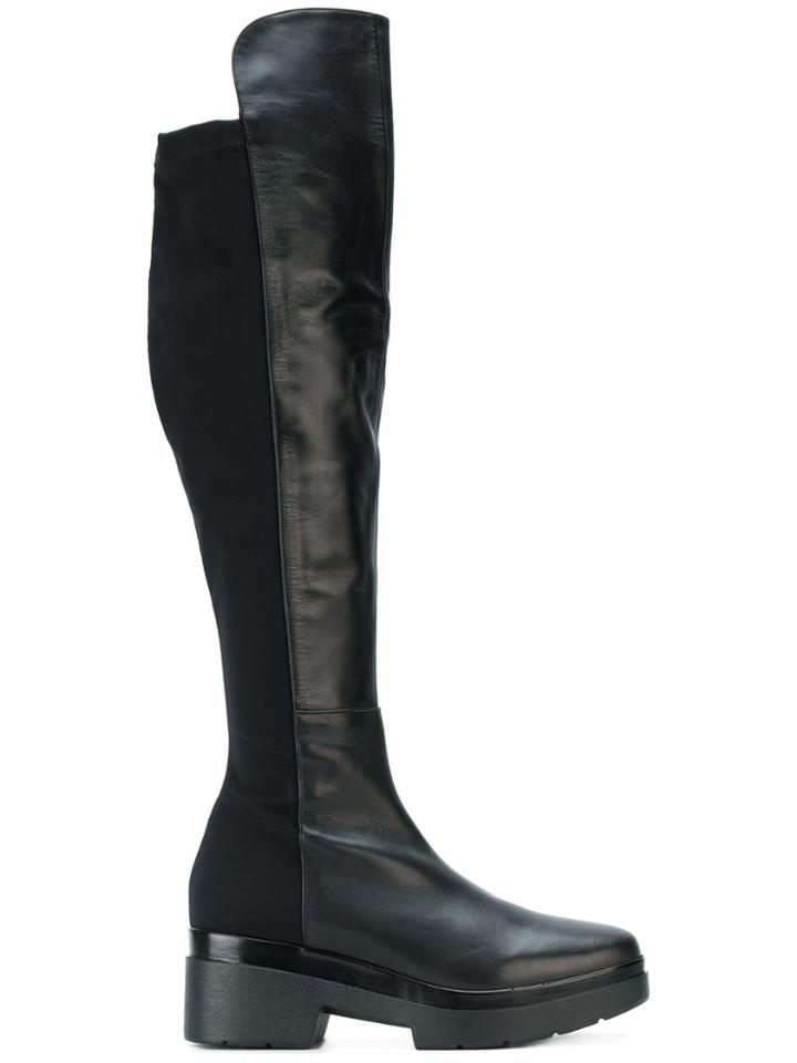 Albano Chunky Knee High Boots - Black