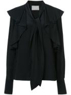 Jason Wu Collection Bow Tie Ruffle Blouse - Black