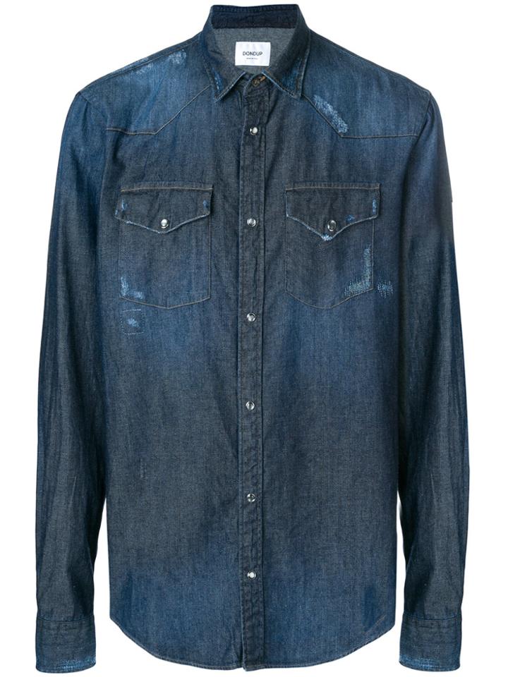 Dondup Distressed Denim Shirt - Blue
