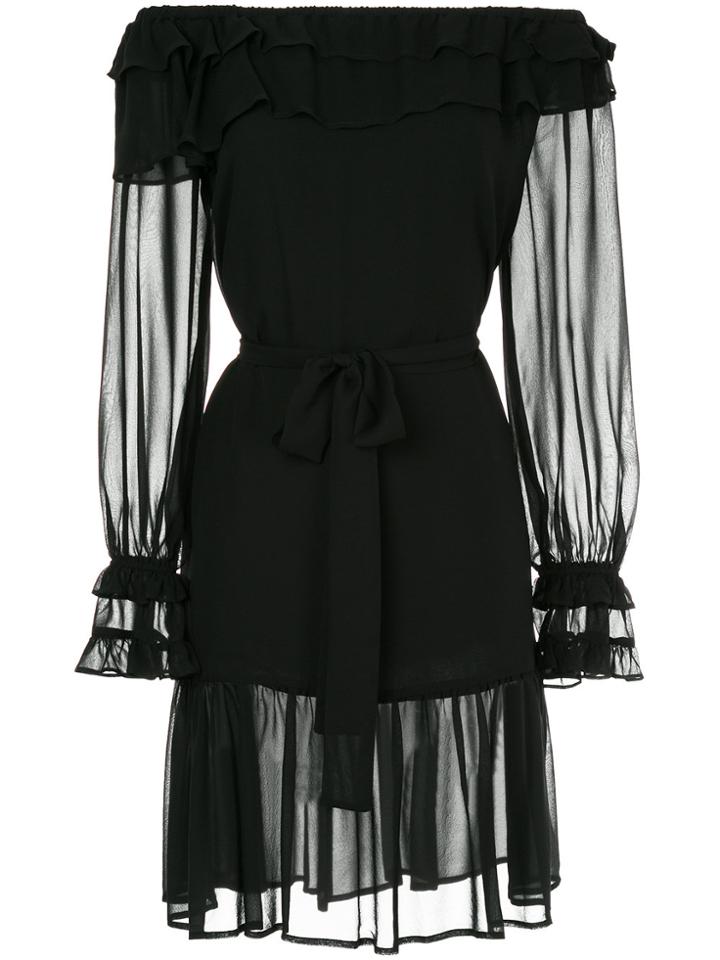 Gold Hawk Off-the-shoulder Dress - Black