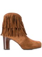 Chie Mihara Fringed Ankle Boots - Brown