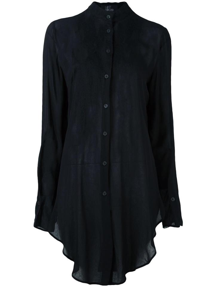 Lost & Found Ria Dunn Mandarin Collar Shirt - Black