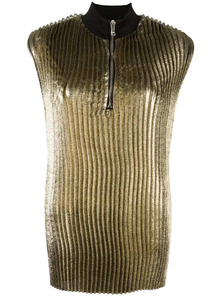 3.1 Phillip Lim Pleated Lamé Top - Metallic