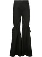 Teija Bow Detail Flared Trousers - Black