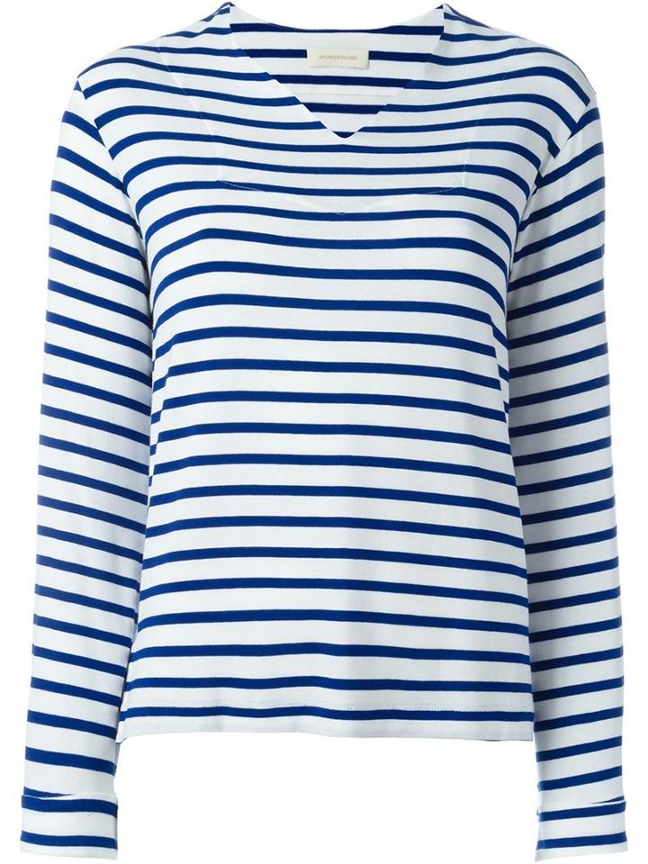 Wunderkind Striped V-neck Top
