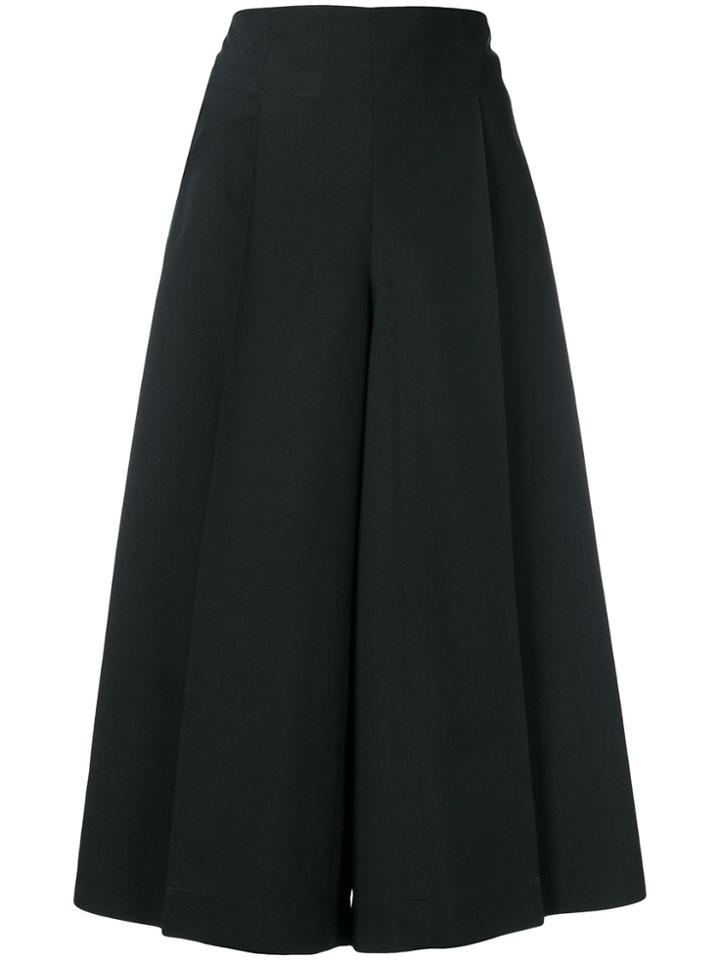 Issey Miyake Cropped Wide-leg Trousers - Black