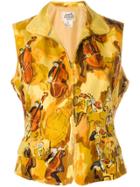 Hermès Vintage Orchestra Print Zipped Blouse - Yellow & Orange