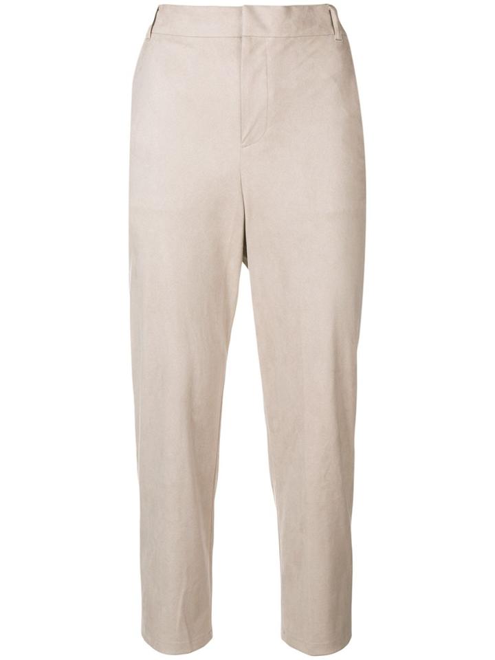 Knott Suede Cropped Pants - Nude & Neutrals