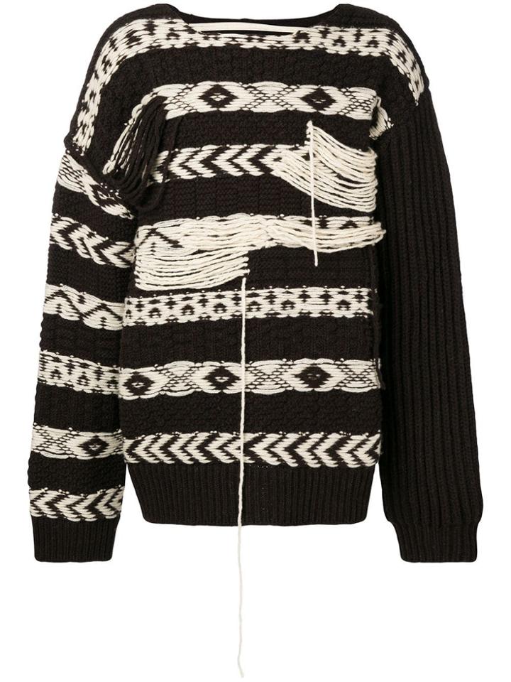 Calvin Klein 205w39nyc Oversized Geometric Print Jumper - Brown
