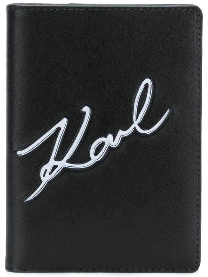 Karl Lagerfeld K/signature Passport Holder - Black