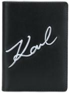 Karl Lagerfeld K/signature Passport Holder - Black
