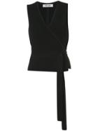 Dvf Diane Von Furstenberg Sleeveless Wrap Top - Black
