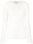 3.1 Phillip Lim - Long-sleeve Ribbed Knit Top - Women - Polyamide/wool - M, White, Polyamide/wool